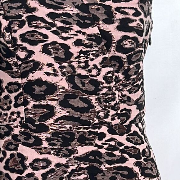 Parker Black JoJo One shoulder leopard print mini dress size 4 EUC - Picture 5 of 12